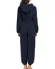 ズボン2023ファッションワンズフリーススリープウェア全体のプラスサイズフードセット冬の暖かいパジャマの女性のための女性のためのパマセットS5xl