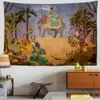 Tapissries Myth Story Tapestry Wall Hanging Retro Psychedelic Oil Målning Bohemian Mandala sovsal Heminredning