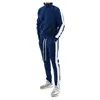 Costume de printemps et d'automne pour hommes, couleur, col montant, costume de sport de loisirs pour jeunes hommes