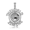 Pendentif Colliers Le monde est à moi Globe glacé Hommes Femmes 14K Or Pendentif Charme Corde Drop Livraison Bijoux Colliers Pendentifs Dhlb1