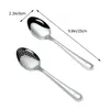 Cucchiai da zuppa da 2 pezzi in acciaio inossidabile che servono utensili ergonomici piccoli da cucina riutilizzabili con intaglio