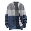 Men's Sweaters Mens Zip Up Knitted Cardigan Thick Sweater Stand Collar Fleece Lined Warm Wool Coats Men