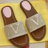 Designer Flat Sandals Luxury Slippers Women's Embroider Sandal Fashion flip flop Letter Slipper for Women Summer Beach Slide Ladies Low Heel Shoes