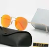 Klassisk rund varumärkesdesigner solglasögon UV400 Eyewear Metal Fashion Gold Frame Sun Glasses Män Kvinnor Solglasögon Högkvalitativ Polaroid Driving Glass Lens