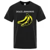 남자 티셔츠 Dilce 바나나 남자를위한 재미있는 인쇄 티셔츠 느슨한 오버 사이즈 슬리브 패션 거리 티셔츠 면화 가능한 남성 80535 T240122