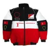 メンズの新しいジャケットフォーミュラワンF1女性ジャケットコート服レース長袖レトロモーターサイクルチームウィンターコットンスーツ刺繍暖かい6x9e