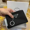 Luxury Designer key chain Nylon Canvas pouch Men Women Mini Wallets Keychains Black Zip pocket purse Lover Card holders Keyring Fashion Accessories SM2C