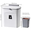 Kitchen Bathroom Toilet Waste Storage with Inner Barrel Wall Mounted Trashcan Cabinet Garbage Rubbish Bin Door Hanging Trash Can 240119