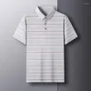 Herrpolos toppklass Fashion Brand Boy Polor Polo-tröjor för män Randig T-shirt Kort ärmkläder S6040
