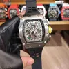 Orologi meccanici automatici da uomo Superclone Richa Mens Mechanics Sport Nero Grigio Gomma Uomo Orologio da polso in oro rosa 5a96