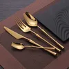 Camp Kitchen Cutrow Set Matte Gold Cutery Set Stainless Steel Dinnerwar Steel Gold Forks Spoons Knives Steel Cutrow Set Silverware Set YQ240123