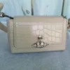 Women Designer Saturn Bags Underarm Baguette Bag Crocodile Pattern Chain Crossbody Bag
