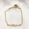 Designer Miui Miui Earring Miao Familys New Miu Letter Bracelet Womens Brass Gold Plated Diamond Embedding Fashion Light Luxury Style Advanced Feel Full Diamond Bra