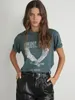 Eagle Graphic Designer camisetas para mulheres roupas de verão 2024 algodão o pescoço manga curta camisetas tops vintage camiseta moda feminina camiseta streetwear