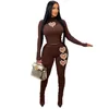 European and American Fashion Women's Heart-Shaped Hot Brick Solid Color Suit