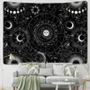 Tapisseries Blanc Noir Soleil Lune Mandala Ciel Étoilé Tapisserie Tenture Murale Bohème Gypsy Psychédélique Tapiz Sorcellerie Astrologie Tapisserie L2401