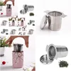 Coffee Tea Tools Strainer Lid Teas Infusers Basket Reusable Fine Mesh Filters Stainless Steel With Double Handles Leaf Teapot Drop Dhm1I