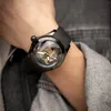 Horloges KAFYASE Uniek ontwerp Tijger mechanisch automatisch horloge voor heren Ball Dial Zwarte stalen kast Lichtgevende waterdichte rubberen sport