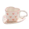 Tasses en forme de coeur tasse à café en céramique avec soucoupe 250 ml verres créatifs pour la fête des mères de la Saint-Valentin