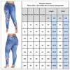 Mode Faux Denim Leggings Plus Größe Frauen Straße Casual Drucken Hohe Taille Hose Übergroßen Sexy Dünne Elastische Dünne Hosen 240119