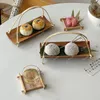 Plates Weifang Iced Tea Zen Pastry Platform Handmade Bamboo Dim Sum Plate Snack Little Blue Tray Vintage