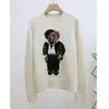 Men's Sweaters 2023 New Cartoon Rl Bear Sweater Women Autumn Winter Embroidery Pullover Long Sleeve Knitted Sweater Cotton Wool Coat 373