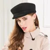 Berets England Mode Wollhut Damen Woolen Fedoras Wintermütze Korean Black Sea All-Match Der B-7500