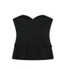 Women's Tanks European And American Style Autumn Fashion Versatile Black Silk Satin Texture Stitching Corset Top 8881593