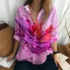Bluzki damskie spersonalizowane kreatywne atramentowe koszulę 3D jesień klasyczny moda jednoczęściowa luźna ulica swobodny długi rękaw