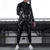 Men's Tracksuits European American Men Sets Fashionable Personalized Sequin Jumpsuit Street Casual Stage Performance Clothes