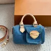 Denim designertas Vintage handtas Designer portemonnee Schoudertas met grote capaciteit Dameshandtassen Portemonnee Oude bloemen draagtassen Denim lederen crossbody portemonnee