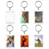 Bracelets 100pcs Photo Keychain Rectangle Transparent Blank Acrylic Insert Photo Picture Frame Keyring Key Holder Diy Split Ring