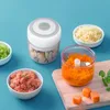 Mini tritatutto elettrico per aglio robot da cucina portatile tritaverdure tritacarne per cipolla, tritacarne senza fili con ricarica USB per verdure, alimenti per bambini, condimenti