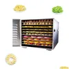 Other Kitchen Dining Bar 10 Trays Food Dehydrator Fruit Dryer Vegetable Pp Stainless Steel Kitchen Equipment Drop Delivery Home Ga Dhguq