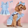 Vestuário para cães Gato vestido suor-absorvente roupas de verão roupa fofa vestir-se elegante pequeno de duas pernas