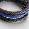 Link Armbanden Mode Eenvoudige Leer Gevlochten Voor Mannen Vrouwen Punk Hip Hop Zwart/Blauw/Bruin Kleur Klassieke Vintage sieraden Drop