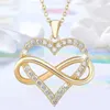 Pendant Necklaces Exquisite Fashion Heart Necklace Crossed Infinite Love Pendant Wedding Engagement Jewelry Party Birthday Anniversary Gift