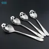 whole- jiaxin 1 pcs flatware 스테인리스 스테인리스 스컬 두개골 모양 긴 손잡이 커피 숟가락 티스푼 디저트 스푼 아이스크림 캔디 스푼 270y