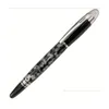 Ballpoint Pens Wholesale 5A Crystal On Top Rollerball Gel Pen Black And Sier Circle E M Roller Ball With Series Number Drop Delivery Dhiwx