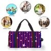 Outdoor Bags Gym Bag Blue And Red Striped Sports Large Capacity Stars Print Couple Oxford Custom Handbag Vintage Luggage Fitness