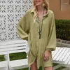 Damesblouses In De Mode 2024 Lange Mouwen Losse Turn-Down Kraag Button Down Blouse Casual Elegante Effen Kleuren Shirt tops#g3