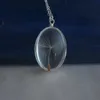 Colliers Pissenlit Faire un Vœu Pendentif En Verre Argent Sterling Couleur Chaîne Collier Femmes Ras Du Cou Boho Mode Bijoux Bohème Fait À La Main