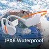ヘッドセット骨伝導イヤホンワイヤレスBluetooth IPX8 MP3プレーヤーHifi Ear-Hookヘッドフォンと水泳用のマイクウォータープルーフヘッドセットJ240123