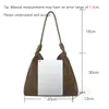 Kvällspåsar Ms Autumn Trend Cow Leather Woman Handväska Lyxig Suede Underarm Shoulder Casual Tote Lady Soft Bucket 2024