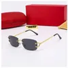Модные дизайнерские солнцезащитные очки Carti для мужчин и женщин, модные безрамные прямоугольные солнцезащитные очки с рогом буйвола, солнцезащитные очки UV400, мужские очки Eyelgasses J660