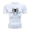 Spider Super Hero Printed T-Shirt for Men Compression Shirt Fitness Sportwear Running Stide Gym تمارين الرياضة المحملات الجافة السريعة 240123