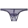 Underpants Men's Thin Transparent Low Waist Briefs Panties High Stretch Smooth G-string Erotic See Through Lingerie