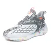 Nouveau style chaussures de basket-ball noir gris blanc semelle souple écoliers compétition sport formation hommes femmes décontracté athlétisme baskets bon prix A012