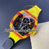BBR 27-03 Real Tourbillon Hand Linding Mens Watch Red Yellow TPT Quartz Carbon Fiber Case Hippleon Sile أصفر حزام نايلون Super Edition Sport TrustyTime001 Watches