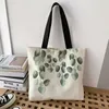 Designer tas Groene boodschappentas canvas tas opvouwbare draagbare ritssluiting draagtas enkele schouder grote capaciteit boodschappentas mode